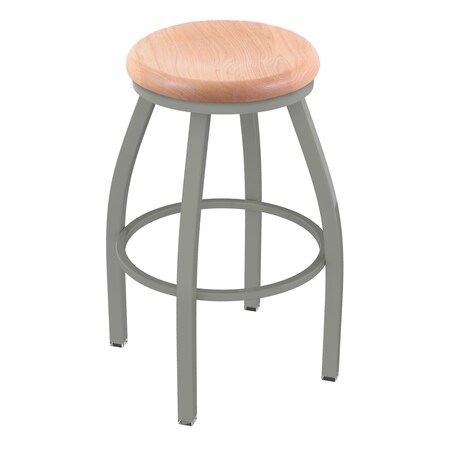 Holland Bar Stool Co 25" Swivel Counter Stool, Nickel Finish, Nat Oak Seat X802